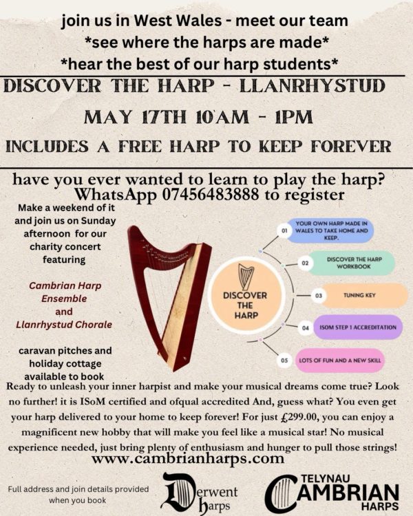 Discover the Harp Course - Llanrhystud - Saturday May 17 10am- 1pm